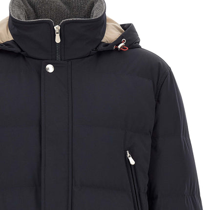 Brunello Cucinelli Blue Polyamide Parka Brunello Cucinelli