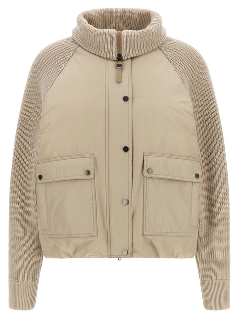 Brunello Cucinelli Beige Cotton Full-Length Jacket