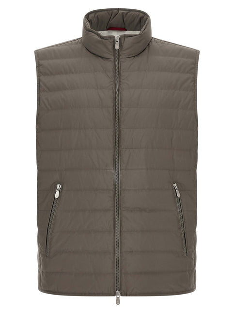 Brunello Cucinelli Bicolor Polyester Sleeveless Jacket