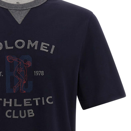Brunello Cucinelli Blue Cotton T-Shirt