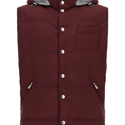 Brunello Cucinelli Bordeaux Polyester Sleeveless Jacket