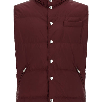 Brunello Cucinelli Bordeaux Polyester Sleeveless Jacket