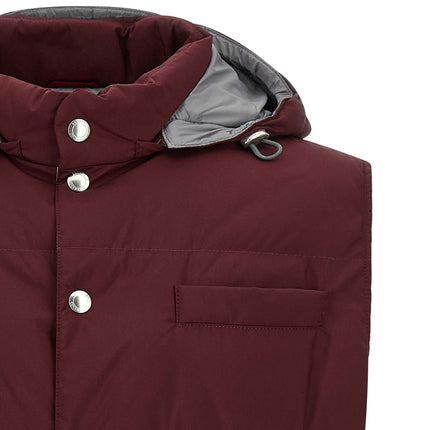 Brunello Cucinelli Bordeaux Polyester Sleeveless Jacket