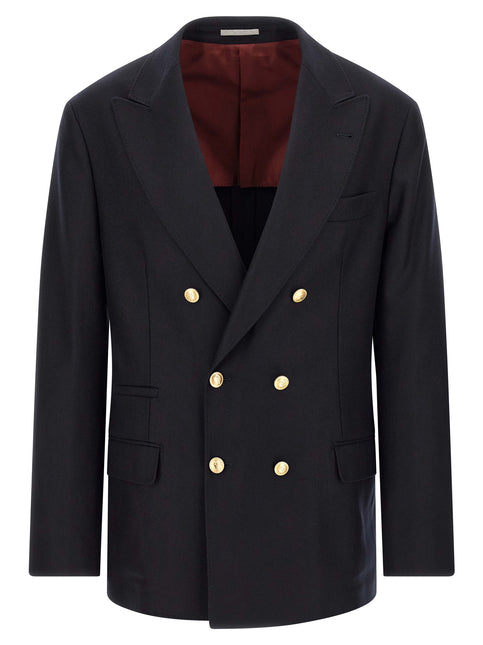 Brunello Cucinelli Blue Virgin Wool Blazer Brunello Cucinelli