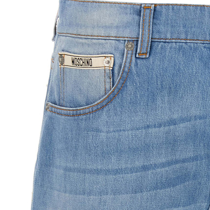 Moschino Blue Cotton Straight-Leg Jeans