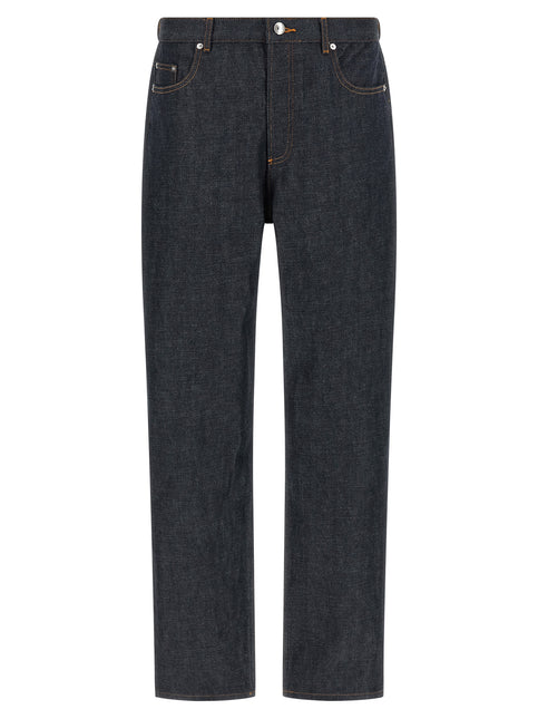 A.P.C. Blue Cotton Relaxed Fit Jeans