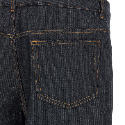 A.P.C. Blue Cotton Relaxed Fit Jeans