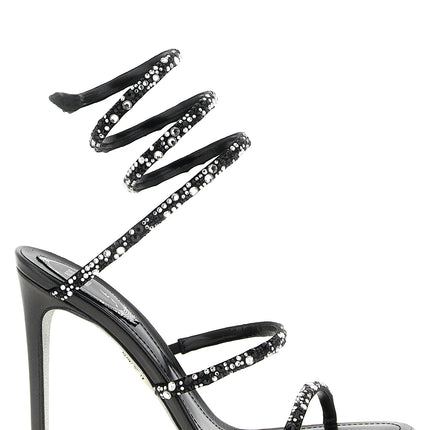 RENE CAOVILLA Bicolor Viscose Stiletto Heel Sandals RENE CAOVILLA