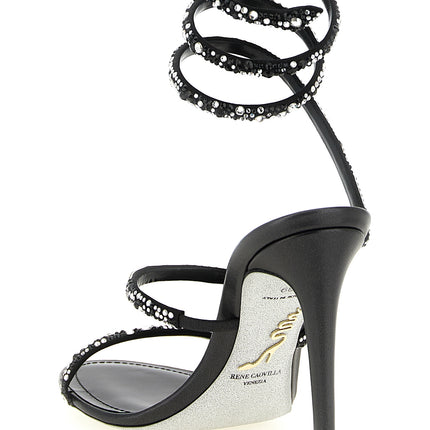 RENE CAOVILLA Bicolor Viscose Stiletto Heel Sandals RENE CAOVILLA