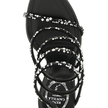 RENE CAOVILLA Bicolor Viscose Stiletto Heel Sandals RENE CAOVILLA