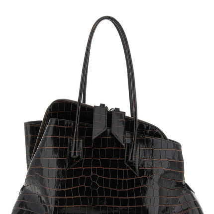 The Attico Brown Bovine Leather Shoulder Bag The Attico