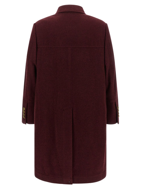 Brunello Cucinelli Bordeaux Cashmere Coat Brunello Cucinelli