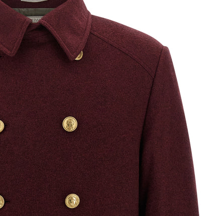Brunello Cucinelli Bordeaux Cashmere Coat Brunello Cucinelli