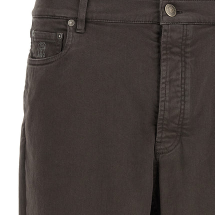Brunello Cucinelli Brown Cotton Straight-Leg Jeans