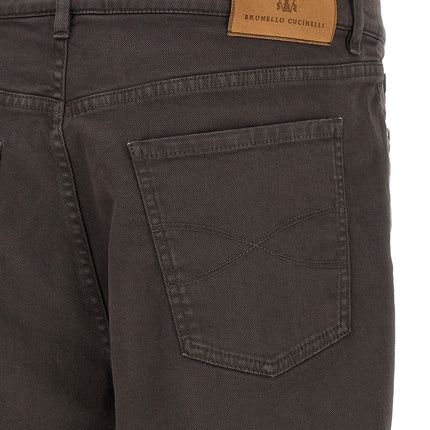 Brunello Cucinelli Brown Cotton Straight-Leg Jeans