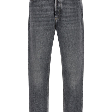 Brunello Cucinelli Gray Cotton Straight-Leg Jeans