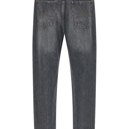 Brunello Cucinelli Gray Cotton Straight-Leg Jeans