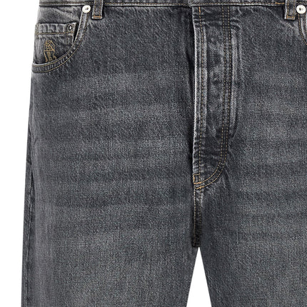 Brunello Cucinelli Gray Cotton Straight-Leg Jeans