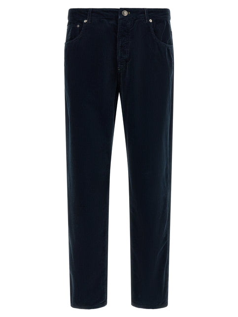 Brunello Cucinelli Blue Cotton Casual Pants