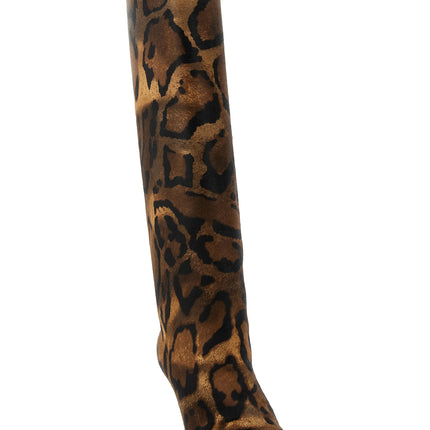 LE SILLA Brown Calfskin Over The Knee LE SILLA