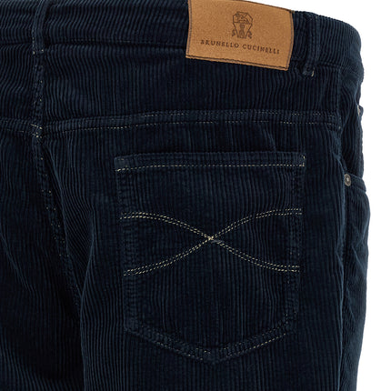 Brunello Cucinelli Blue Cotton Casual Pants