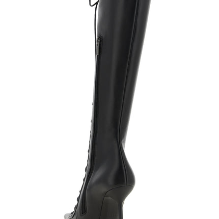 LE SILLA Black Lamb Leather Over The Knee LE SILLA