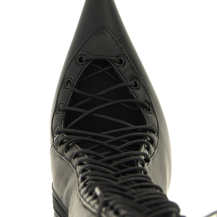 LE SILLA Black Lamb Leather Over The Knee
