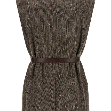 Brunello Cucinelli Brown Virgin Wool Sleeveless Jacket