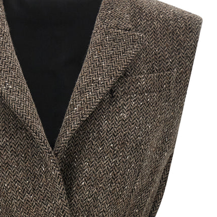 Brunello Cucinelli Brown Virgin Wool Sleeveless Jacket