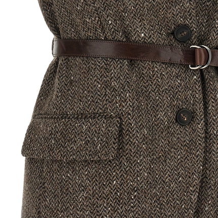 Brunello Cucinelli Brown Virgin Wool Sleeveless Jacket