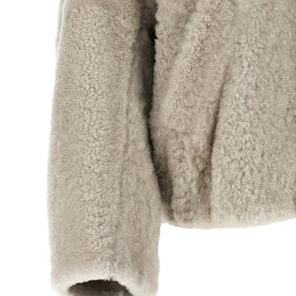 Brunello Cucinelli Beige Lamb Leather Full-Length Jacket