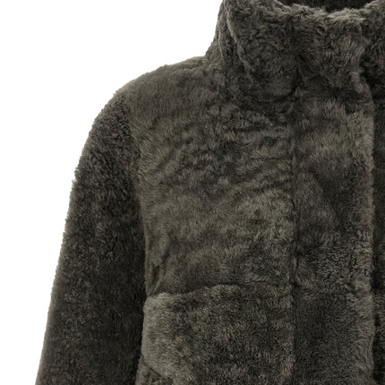 Brunello Cucinelli Gray Lamb Leather Full-Length Jacket