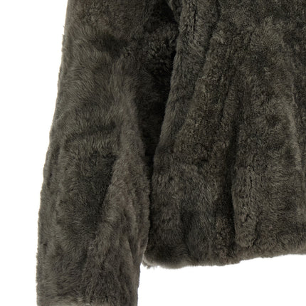 Brunello Cucinelli Gray Lamb Leather Full-Length Jacket