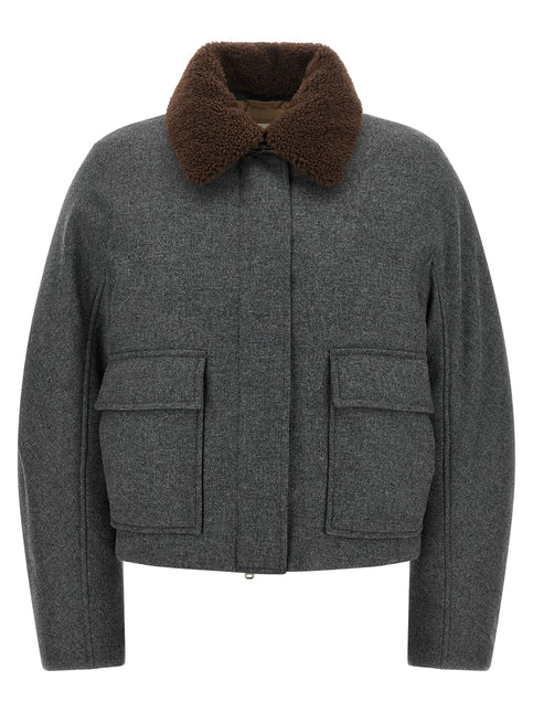 Brunello Cucinelli Gray Virgin Wool Full-Length Jacket