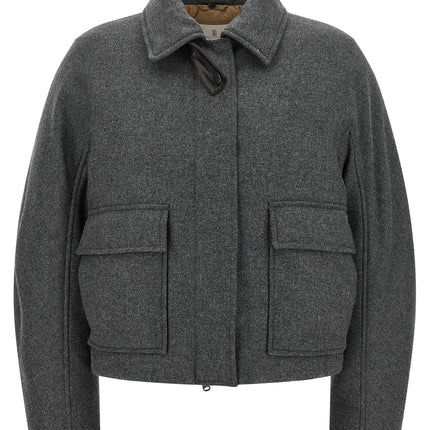 Brunello Cucinelli Gray Virgin Wool Full-Length Jacket