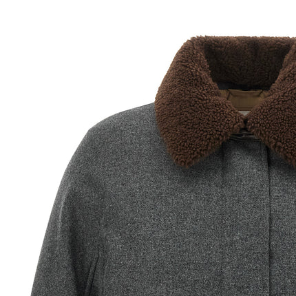 Brunello Cucinelli Gray Virgin Wool Full-Length Jacket
