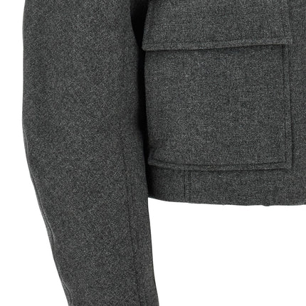 Brunello Cucinelli Gray Virgin Wool Full-Length Jacket
