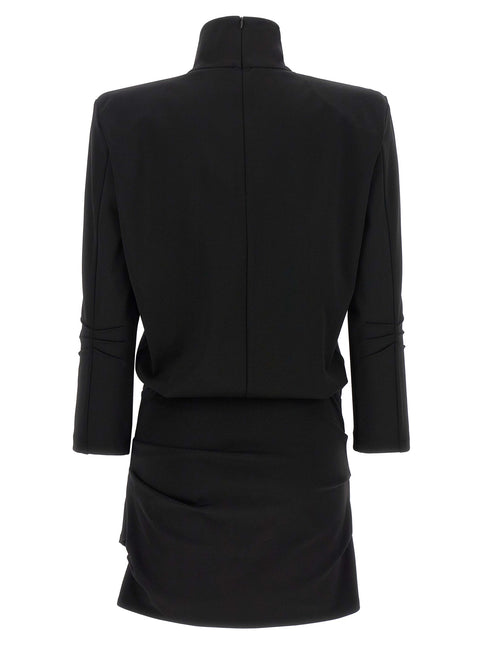 The Attico Black Viscose Short Dress
