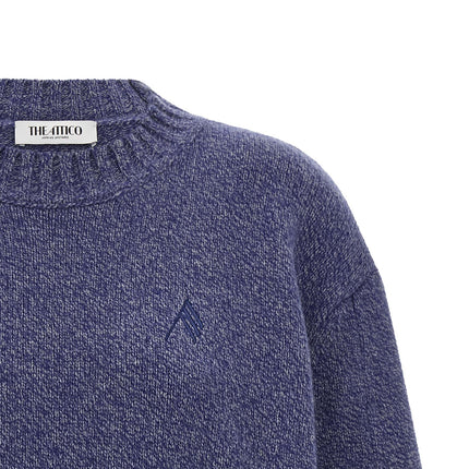 The Attico Blue Virgin Wool Cardigan