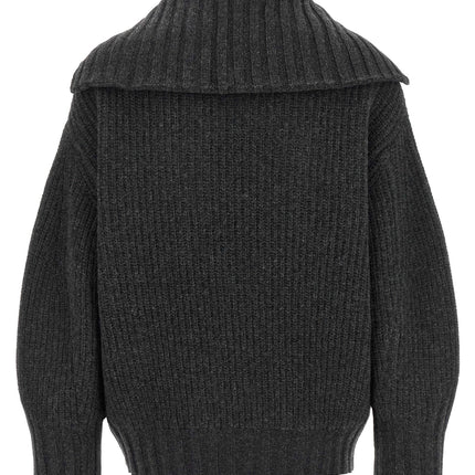 The Attico Gray Virgin Wool Cardigan