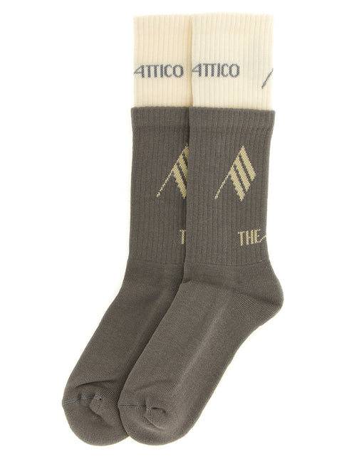 The Attico Gray Cotton Socks The Attico
