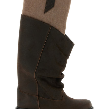 The Attico Brown Calf Leather Bos Taurus Over The Knee