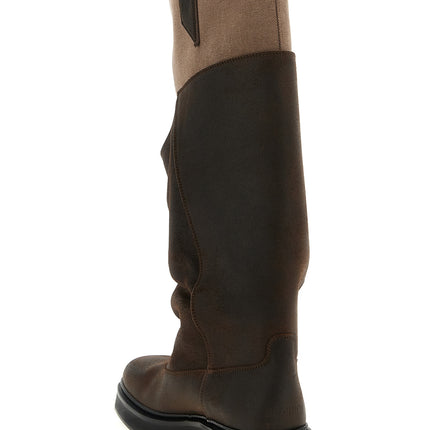 The Attico Brown Calf Leather Bos Taurus Over The Knee