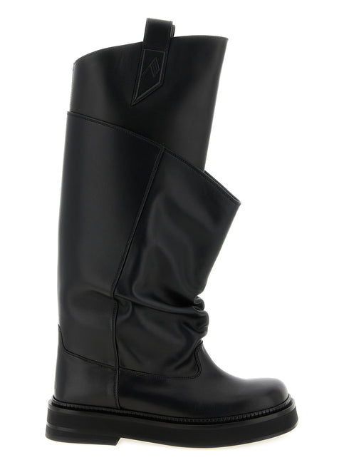 The Attico Black Calfskin Over The Knee The Attico