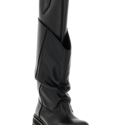 The Attico Black Calfskin Over The Knee The Attico