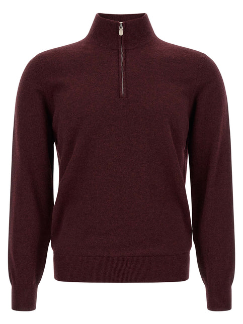Brunello Cucinelli Bordeaux Cashmere Cardigan