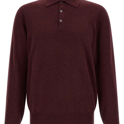Brunello Cucinelli Bordeaux Cashmere Polo Shirt