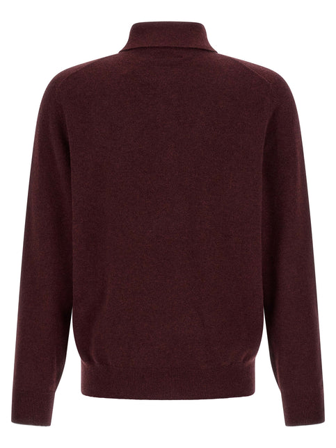 Brunello Cucinelli Bordeaux Cashmere Polo Shirt