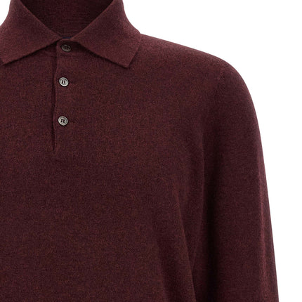 Brunello Cucinelli Bordeaux Cashmere Polo Shirt