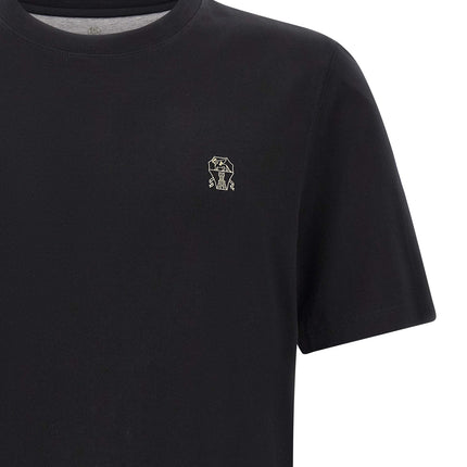 Brunello Cucinelli Black Cotton T-Shirt